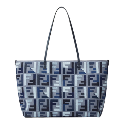 Roll Large Canvas Shopper Bags - Blue