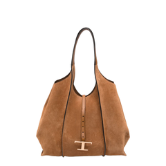 T Timeless Medium Calfskin Suede Tote - Antilope
