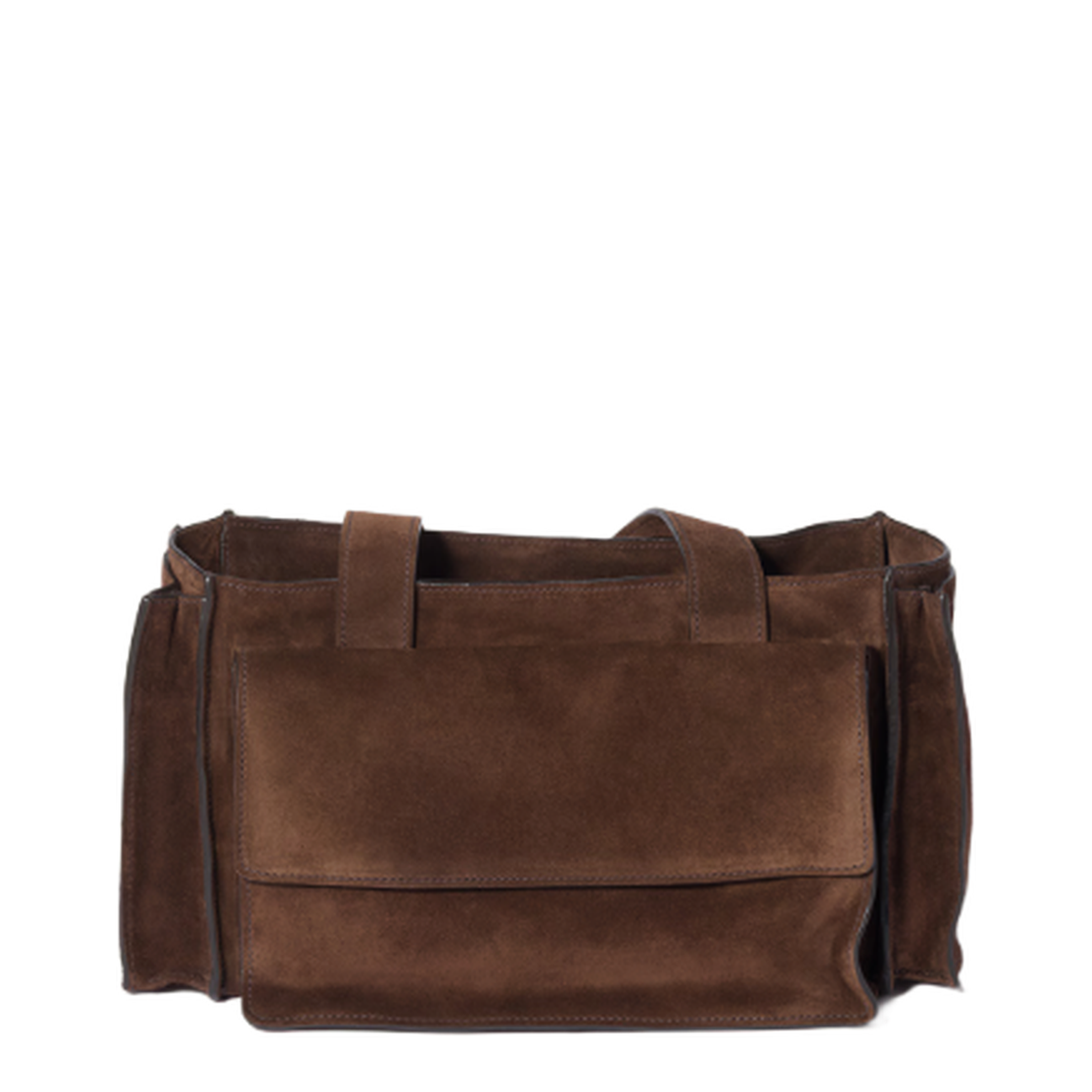 MAYFEYR - Miu Miu - Dark Brown Suede Utilitaire Shopping Bag - 5BG335VPOO2CSSF0003