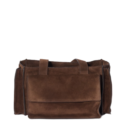 MAYFEYR - Miu Miu - Dark Brown Suede Utilitaire Shopping Bag - 5BG335VPOO2CSSF0003