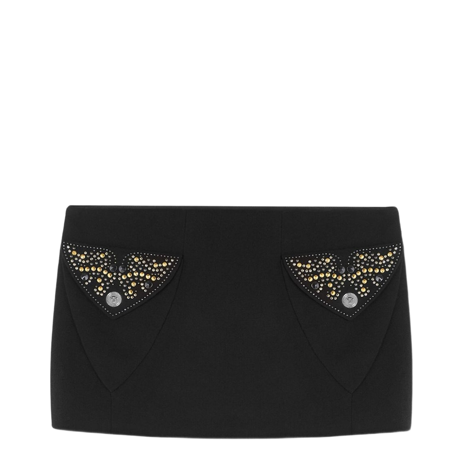 Black Wool Mini Skirt