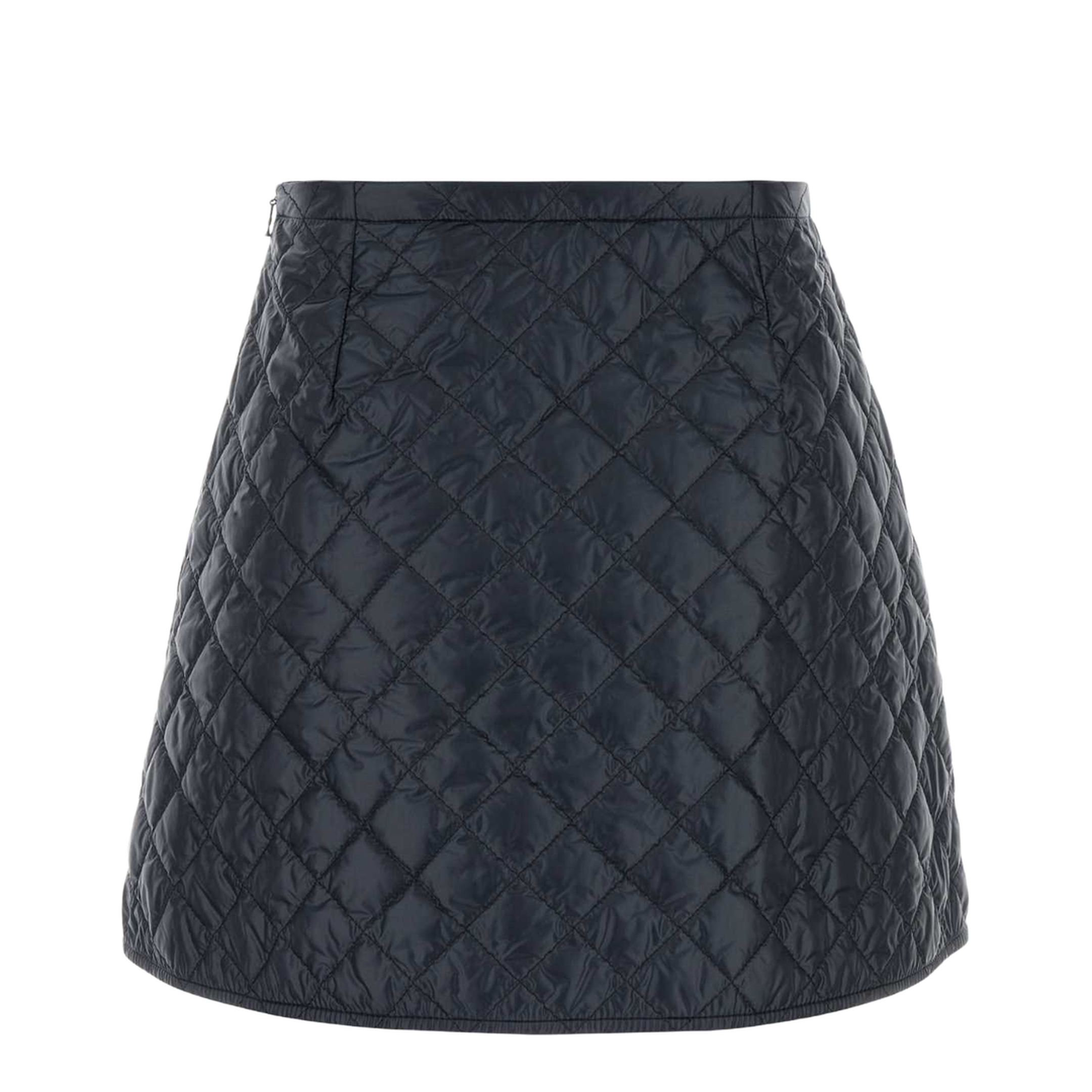 Diamond-Quilted Mini Skirt Navy Blue