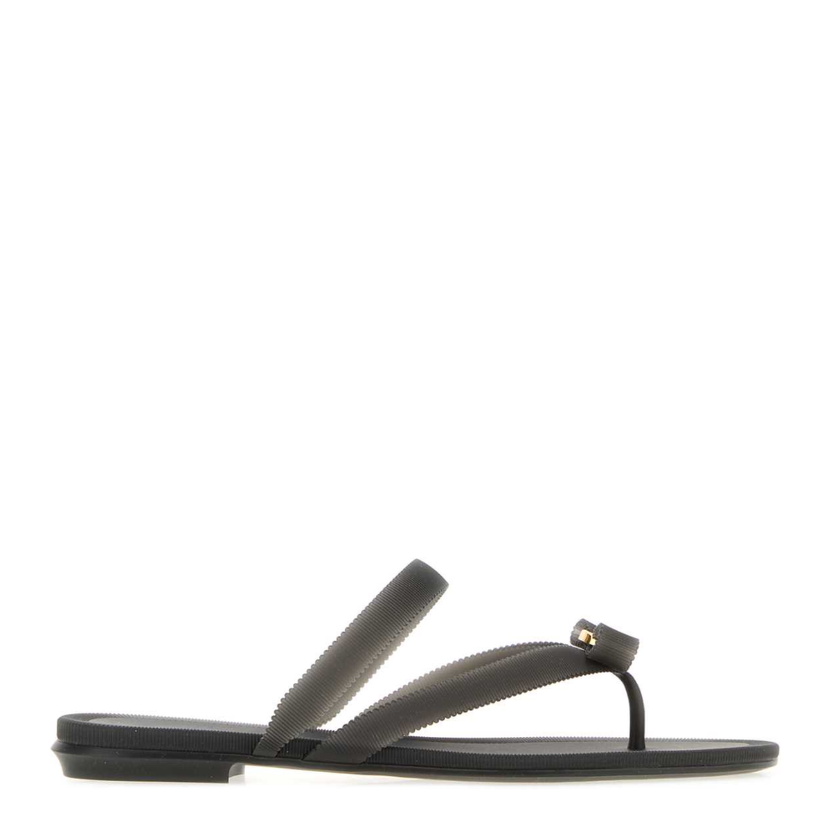 MAYFEYR - Ferragamo - Black Rubber Jeans Thong Slippers - 01L8597943961CNERONEROGIOVE