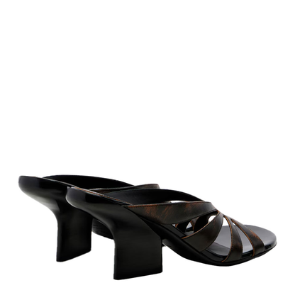MAYFEYR - Dries Van Noten - Distressed-Effect Leather Wedge Mule - 0117990107712