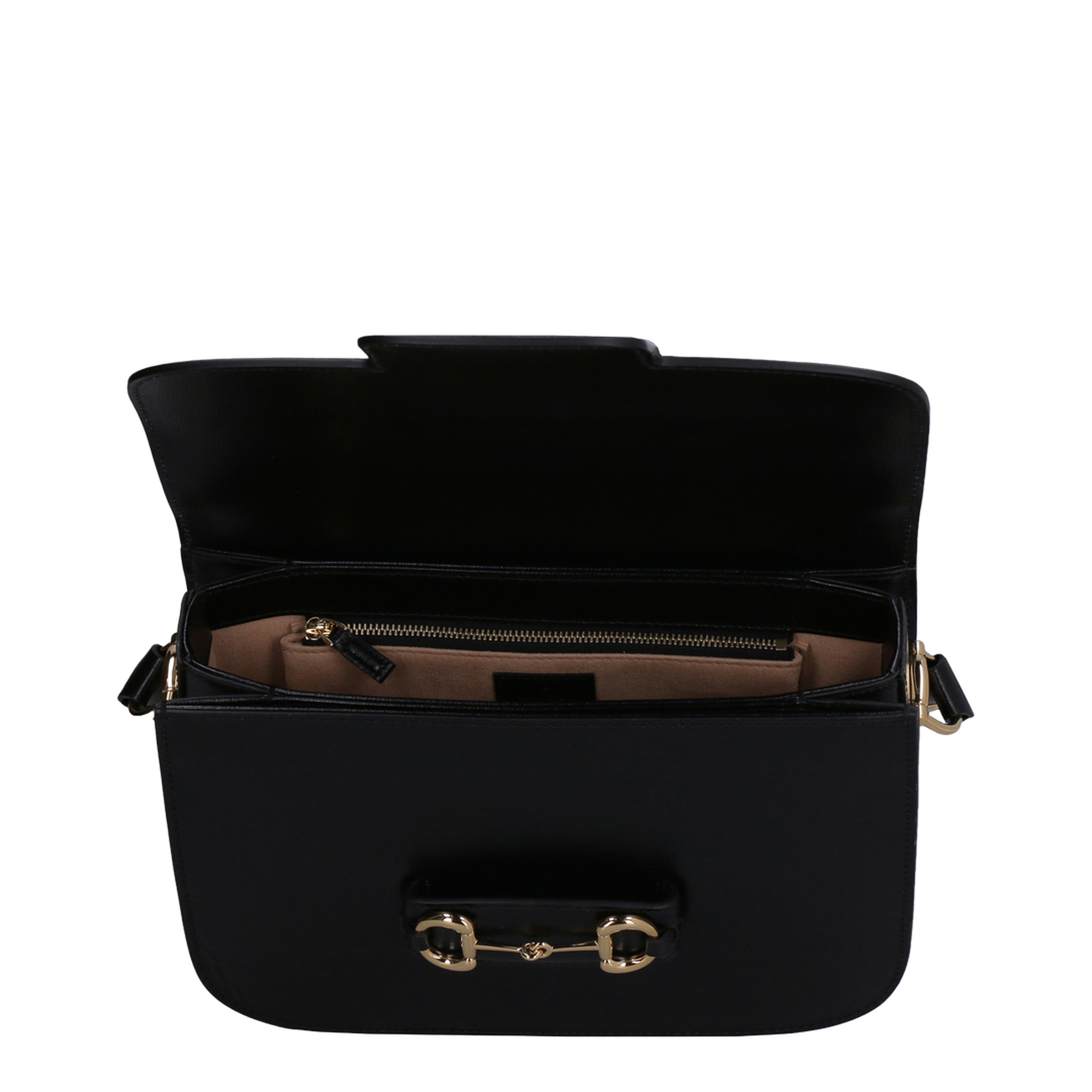 Horsebit 1955 Medium Leather Shoulder Bag - Black