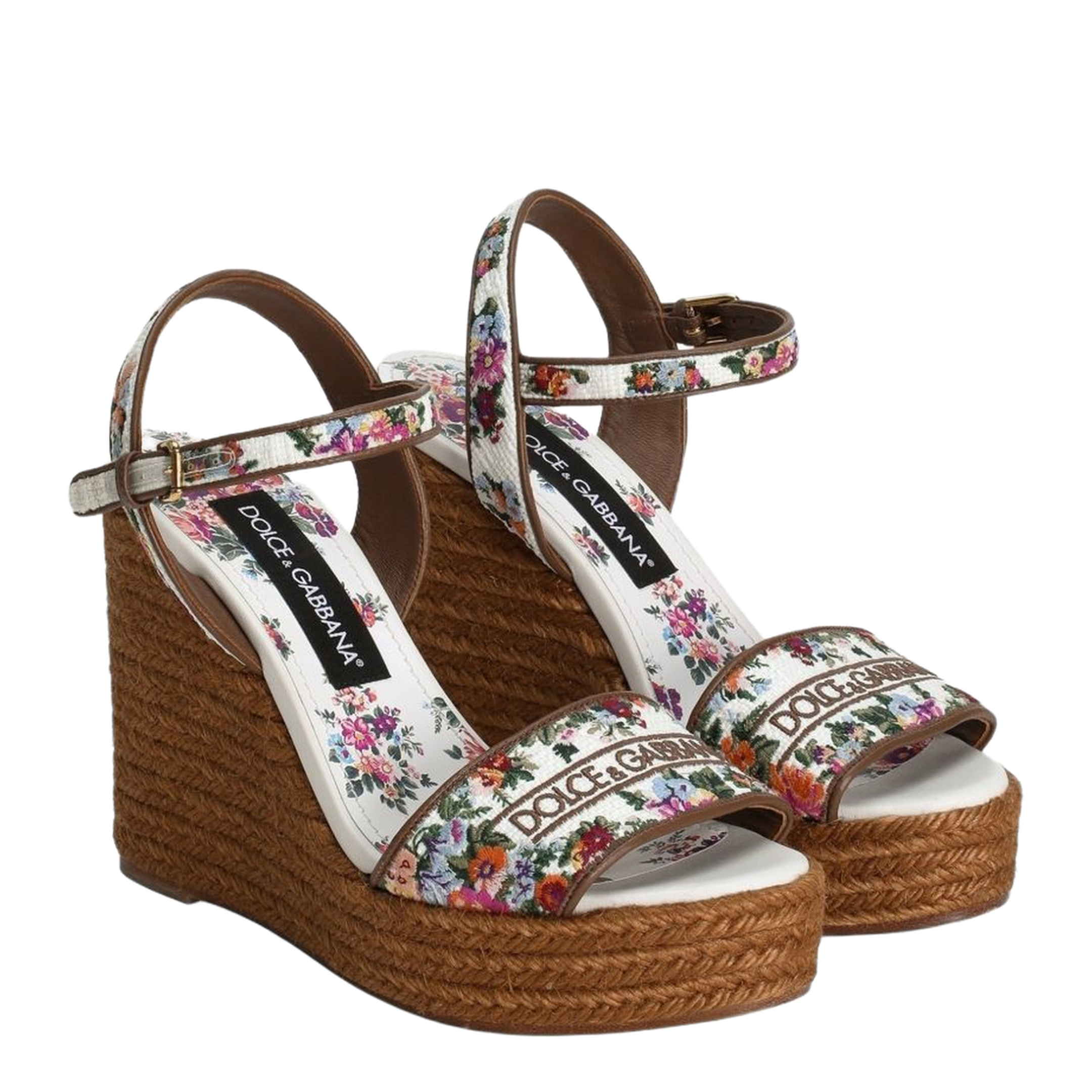 Wedge Sandals with Logo Embroidery