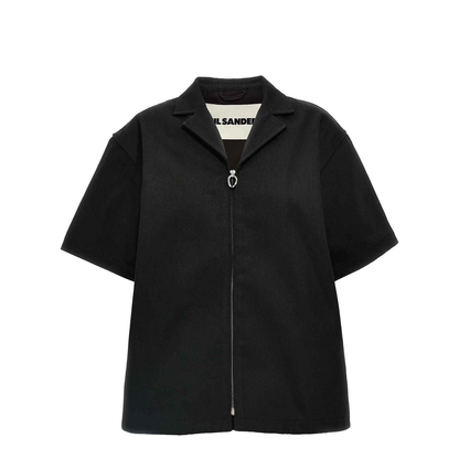 Zipper Detail Short Sleeve Shirt
