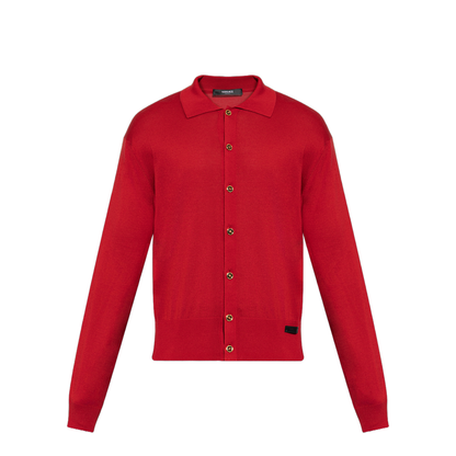 Red Silk Blend Cardigan