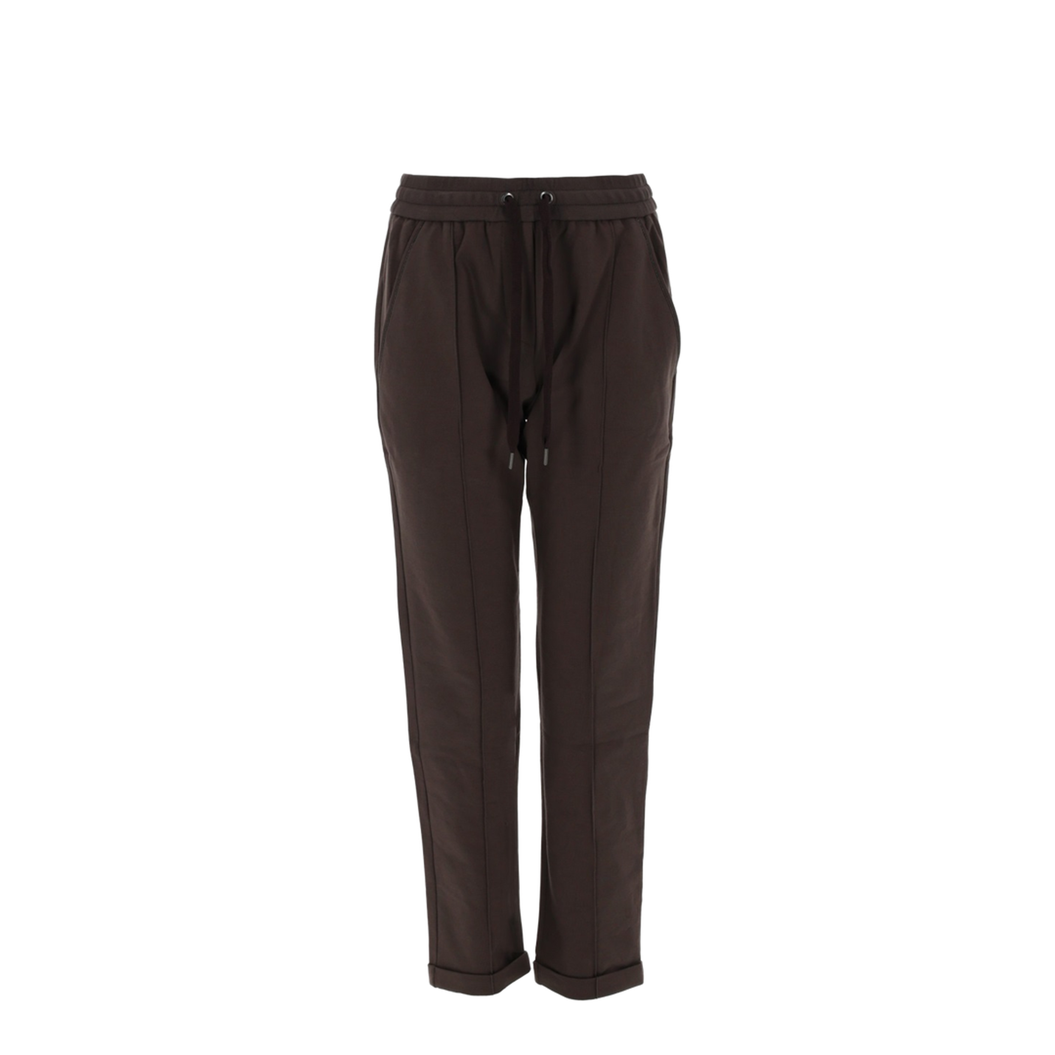 Cotton Drawstring Trousers - Brown
