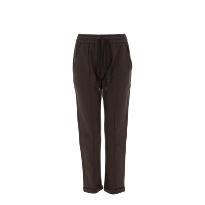 Cotton Drawstring Trousers - Brown