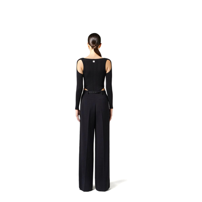 MAYFEYR - Elisabetta Franchi - Black Trousers - PA08751E2110