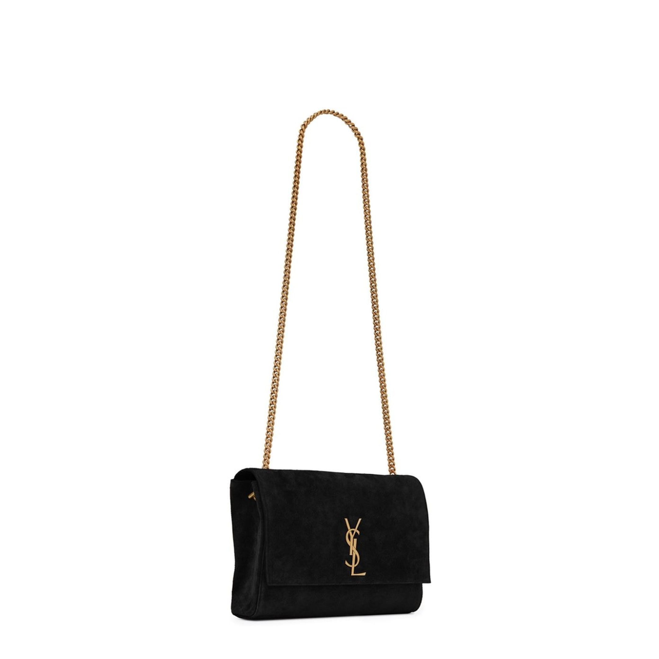Kate Medium Suede Shoulder Bags - Black