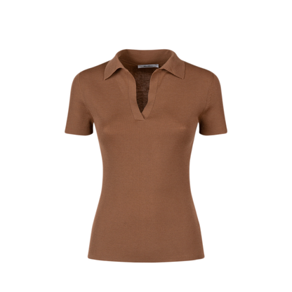 MAYFEYR -  - Rib-Knit Wool Polo Shirt - MXMALBERO
