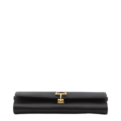 Black Silk Satin Clutch