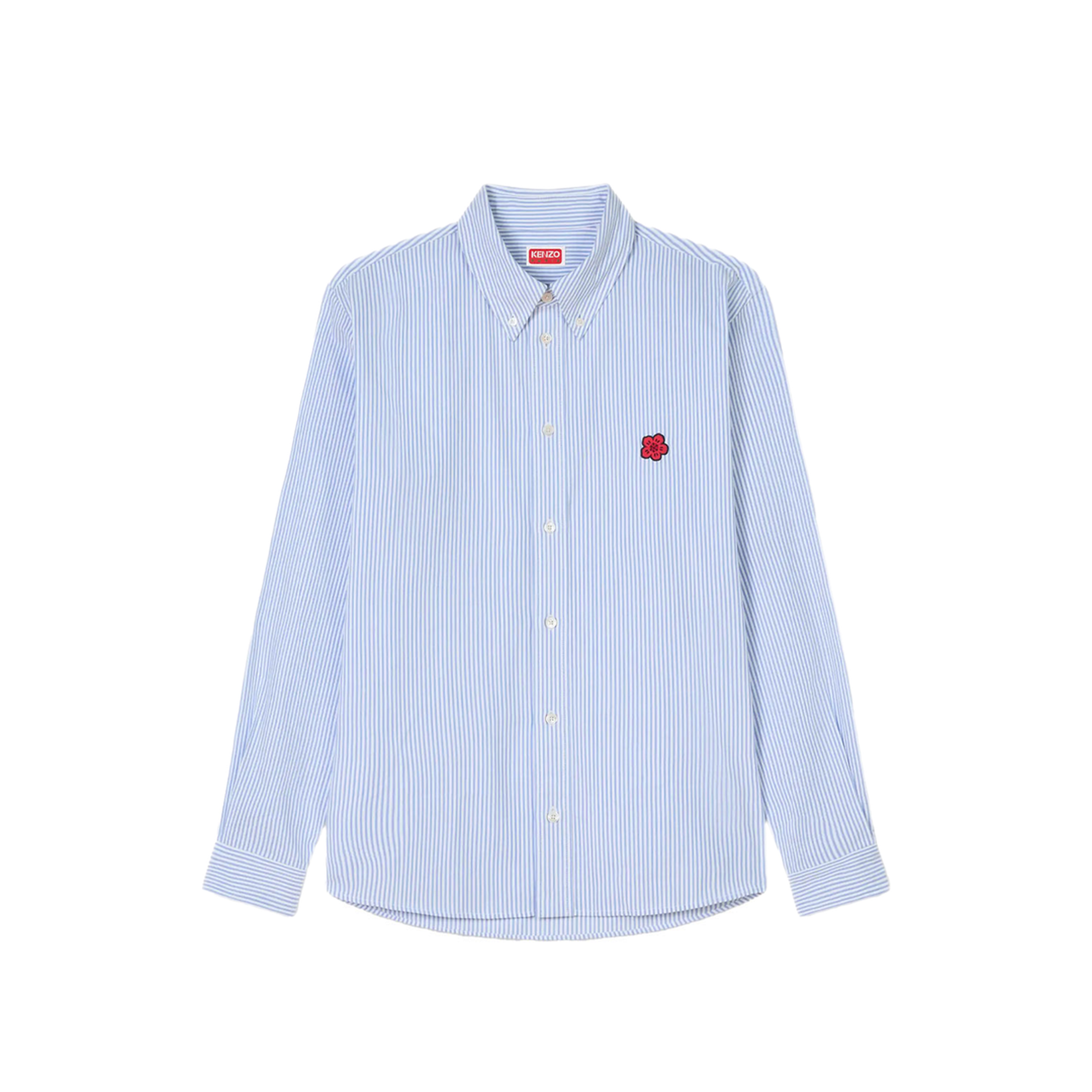 MAYFEYR - Kenzo - Boke Flower Embroidered Casual Shirt In Seersucker Cotton - FG55CH4109KB67