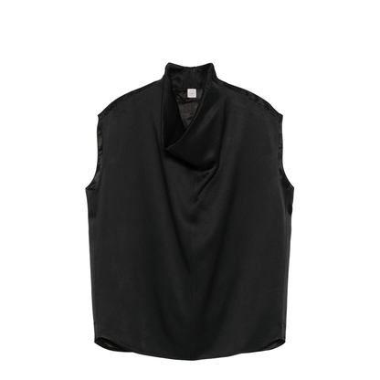 Sleeveless Funnel-neck Top
