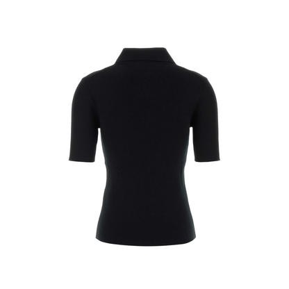 Black Wool Polo Shirt