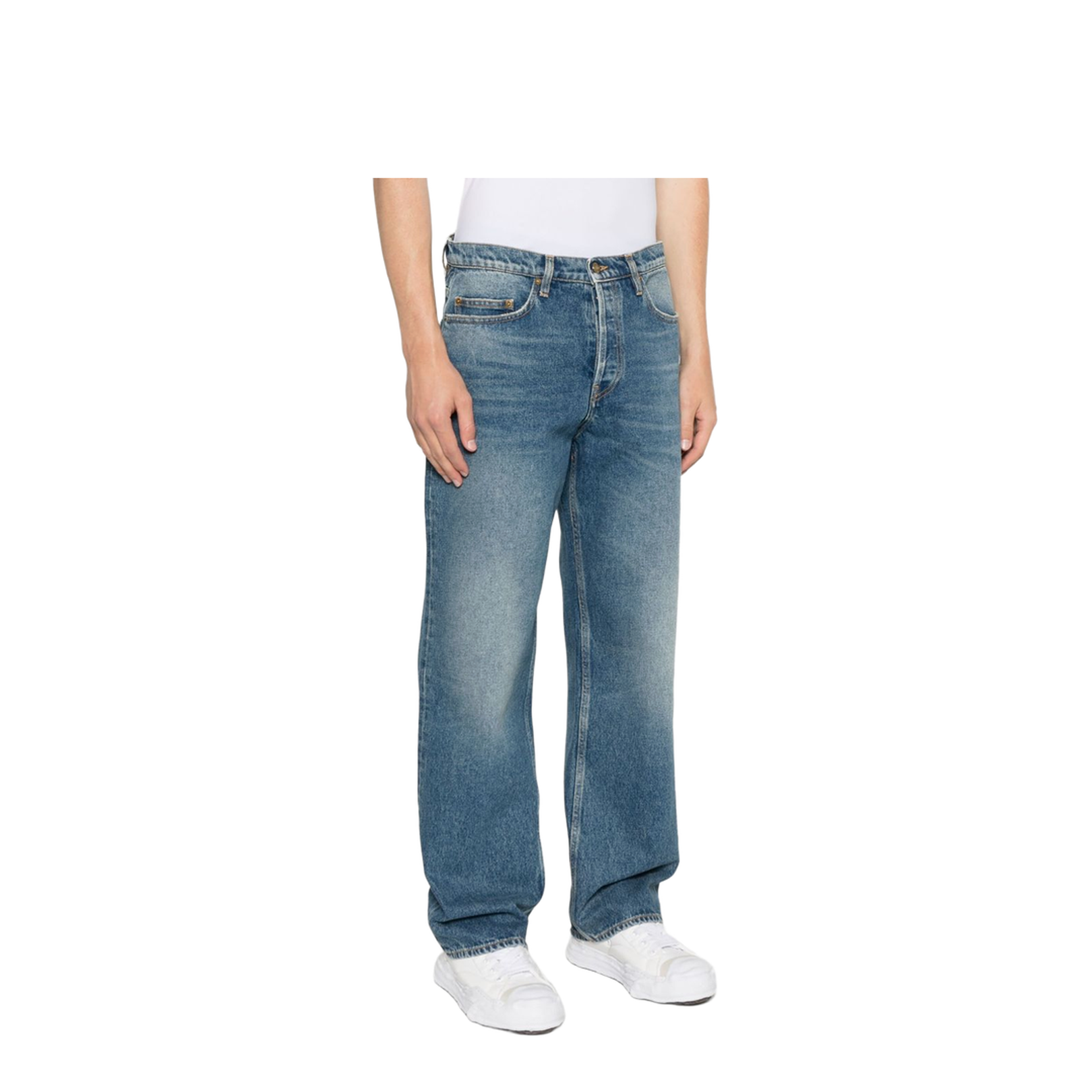 Blue Medium Wash Loose Jeans