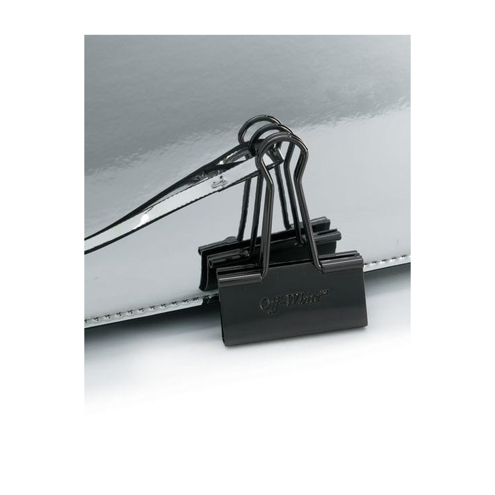 Mirror Binder Clip Silver Shoulder Bag