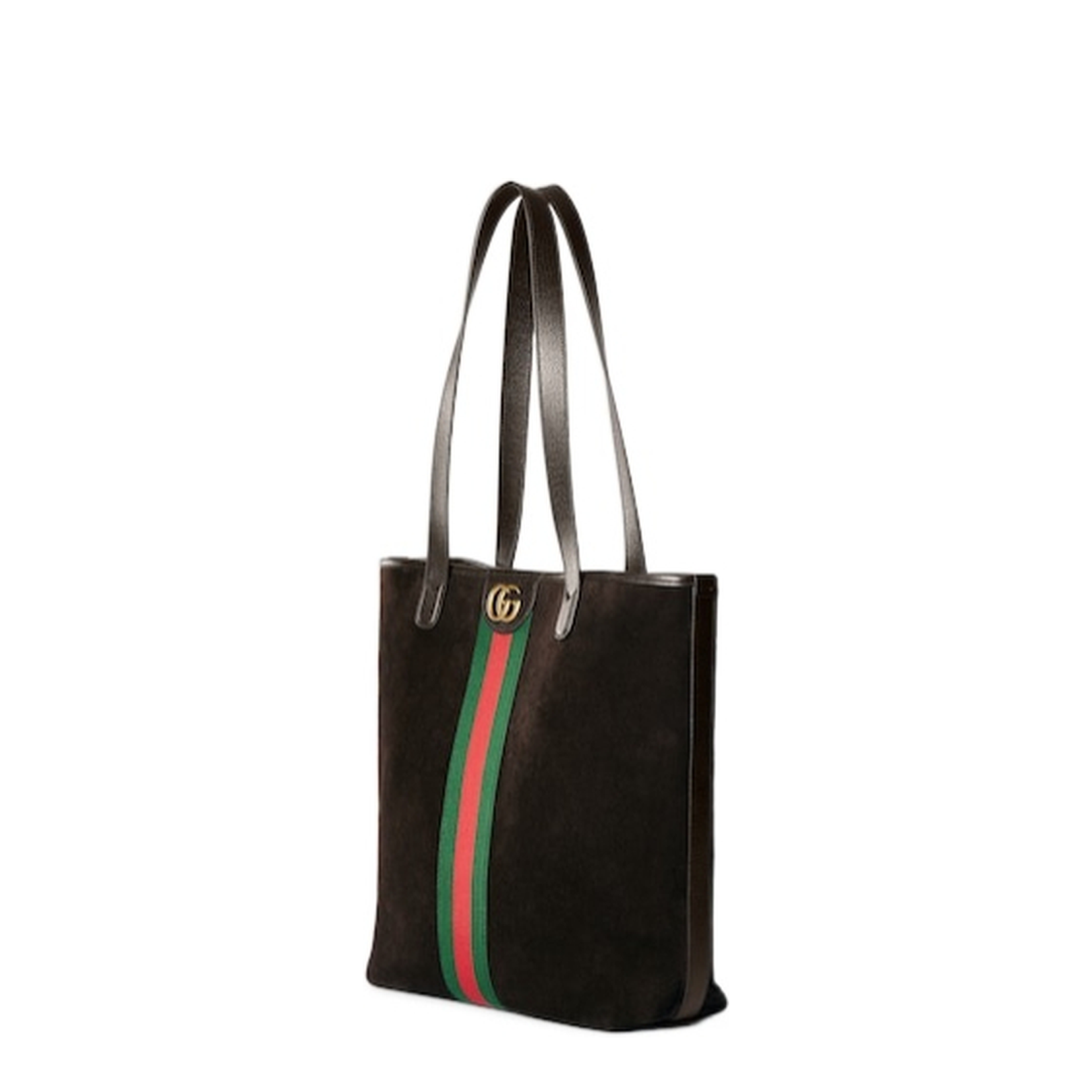 Ophidia Medium Tote Bag in Dark Brown Suede