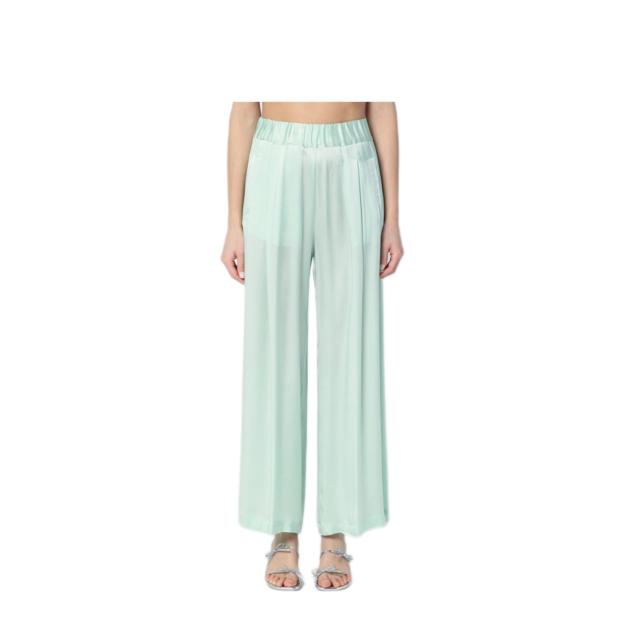 MAYFEYR - Semicouture - Johnny Trousers In Aqua Green - Y5SM19PLN78-0