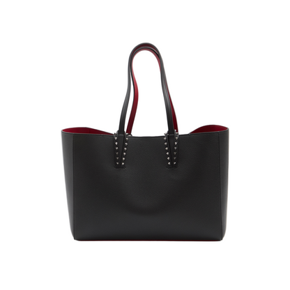 Tote Bag in Black Grained Calfskin Leather