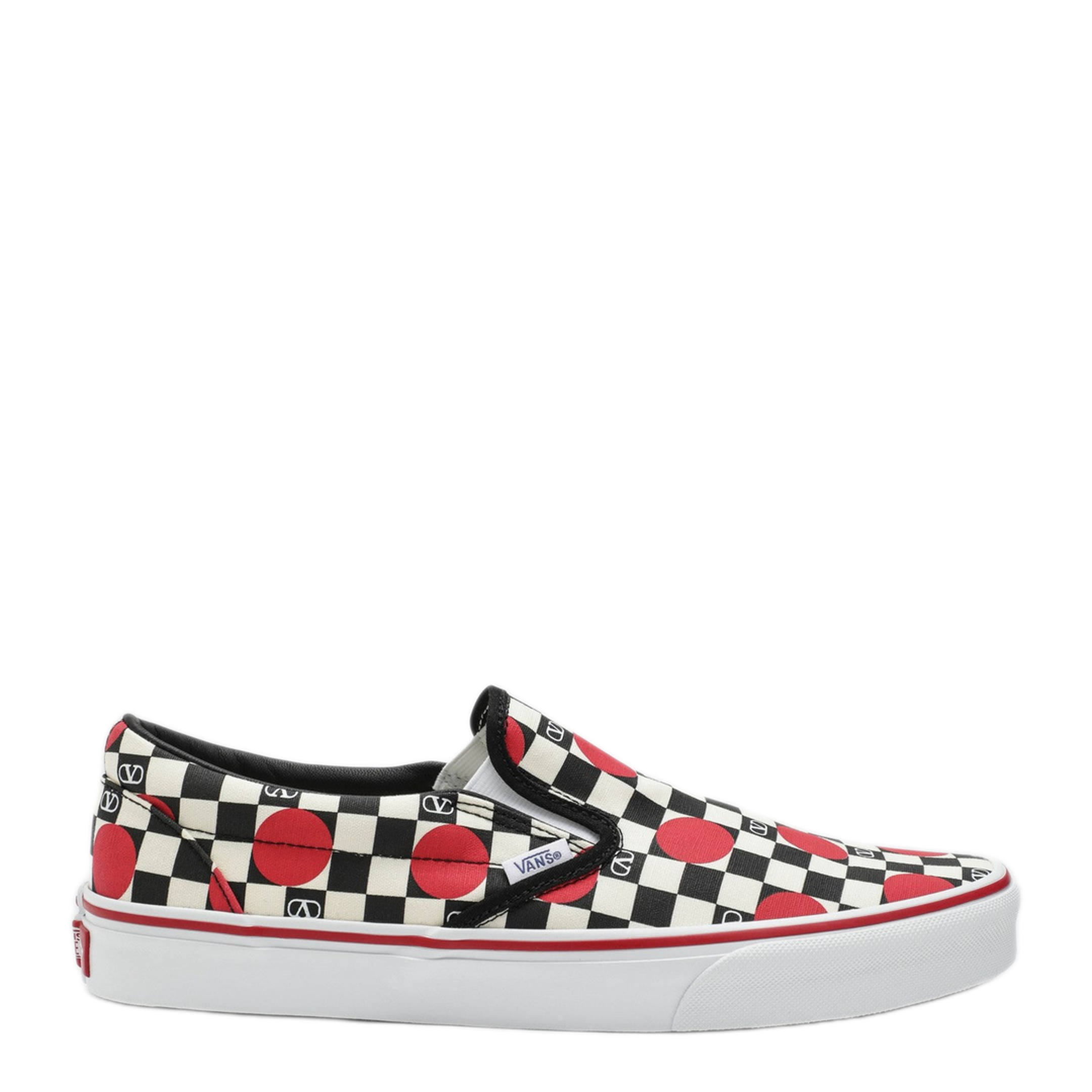 MAYFEYR - Valentino Garavani X Vans - Slip On Sneakers Black Red Vlogo Checkerboard - 8Y2S0M96WHXBAG
