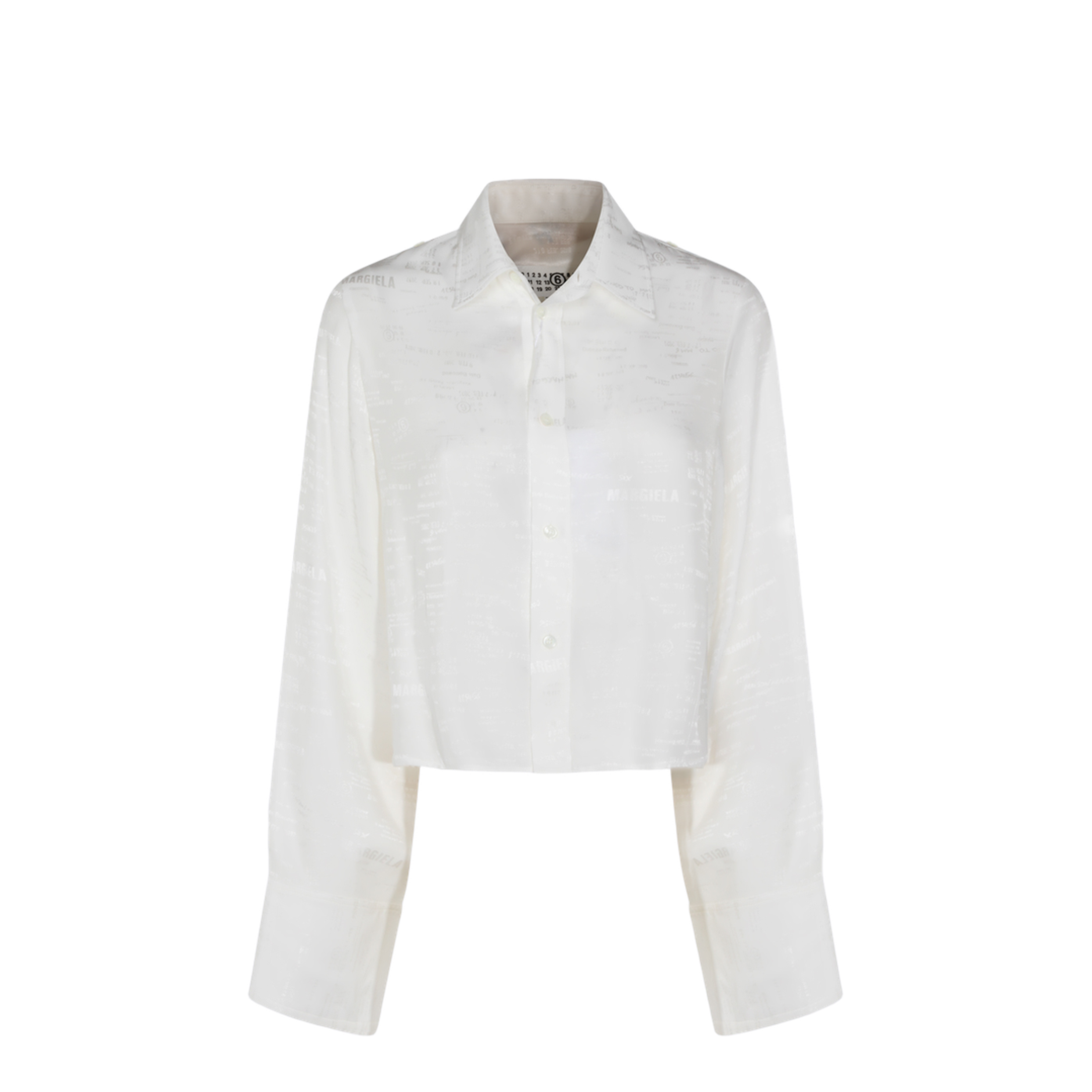White Shirt with All-Over Logo Graphic