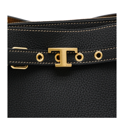 T Timeless Mini Calfskin Leather Top-Handle Bag - Black