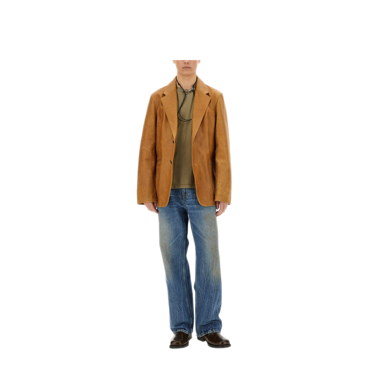 Leather Opening Blazer