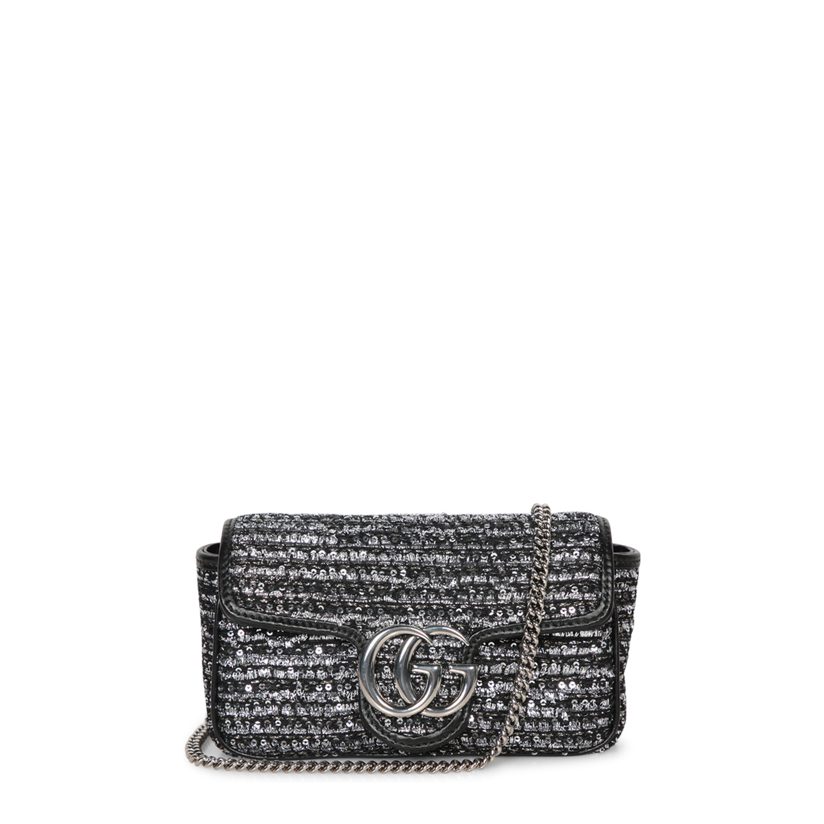 Shoulder Bag in Lamé Fabric with GG Motif