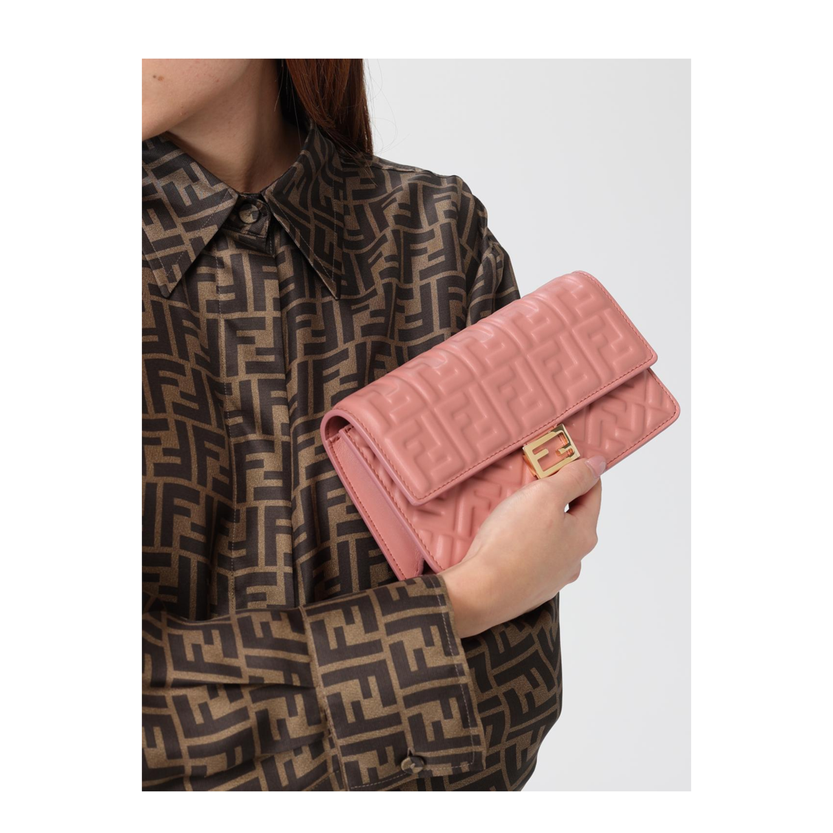 Baguette Leather Shoulder Bags - Pink