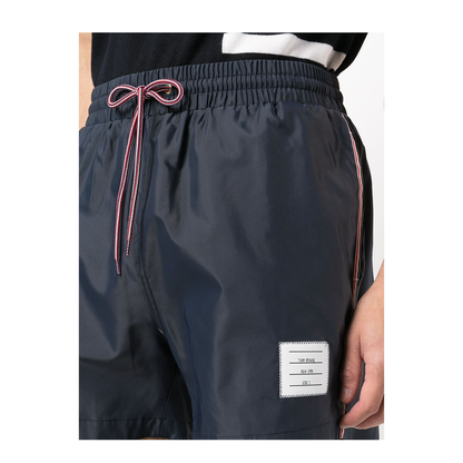 Blue RWB Stripe Signature Grosgrain Loop Tab Logo Patch Swimwear