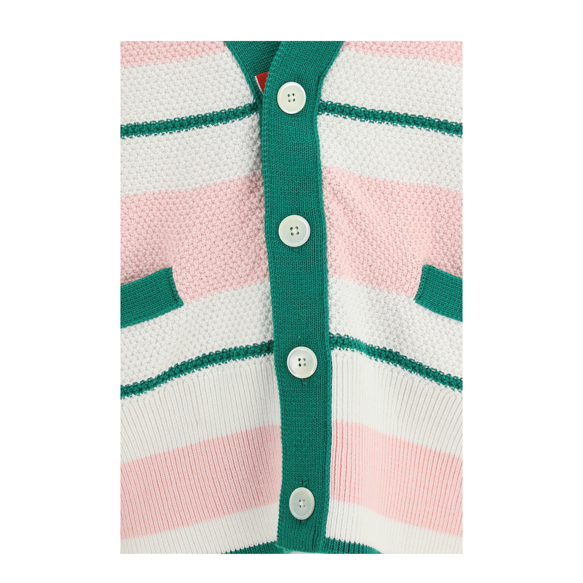 MAYFEYR - Thom Browne - Classic Stripe Seed Stitch V Neck Cardigan - MKC641AY3016642