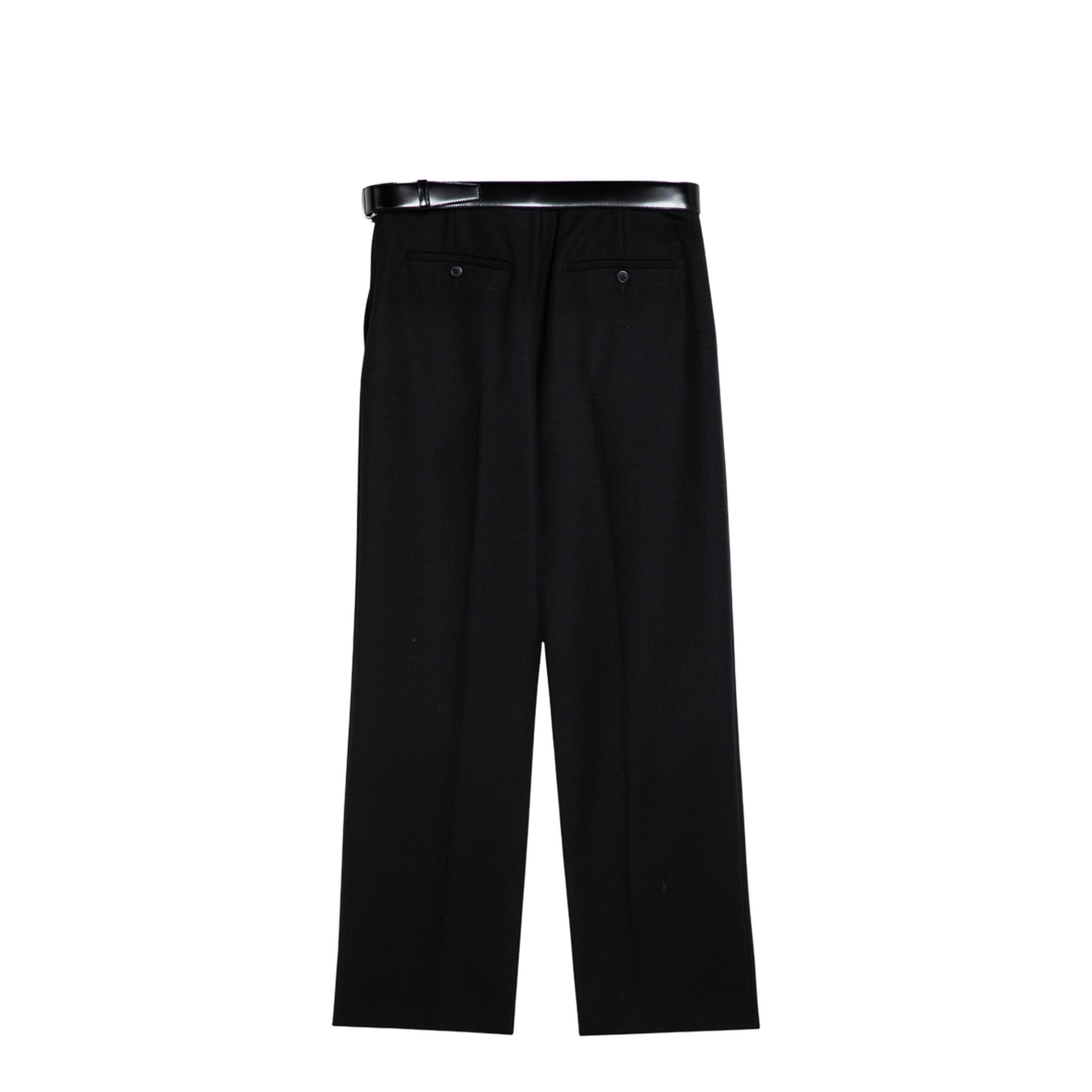 Black Gabardine Trousers with Belt
