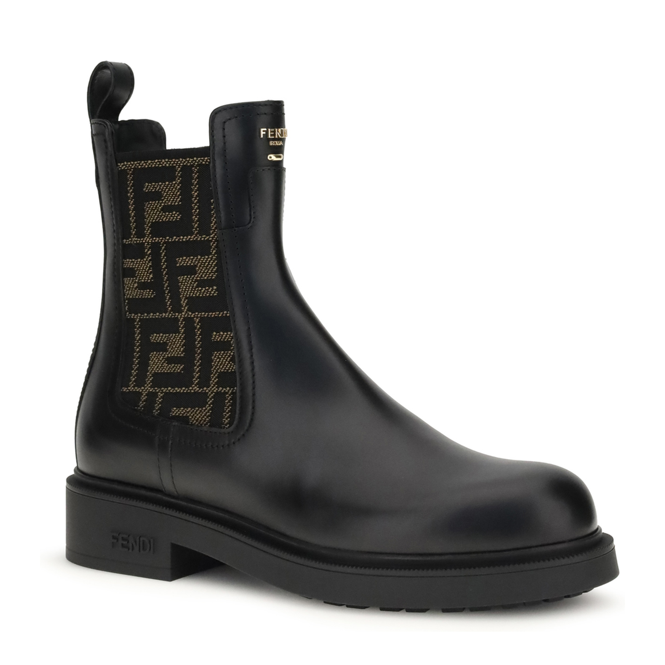 MAYFEYR - Fendi - Ff Leather And Fabric Ankle Boots - 8T8576A379