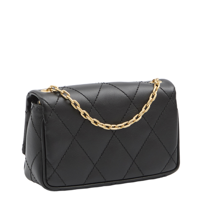 Quilted Black Calfskin Leather Clutch