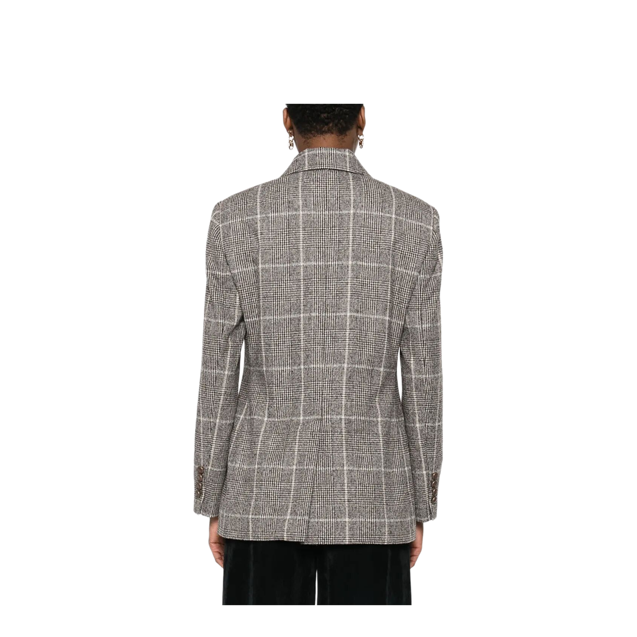MAYFEYR - Brunello Cucinelli - Alpaca And Wool Prince Of Wales Double-Breasted Blazer With Monili - MV4037053