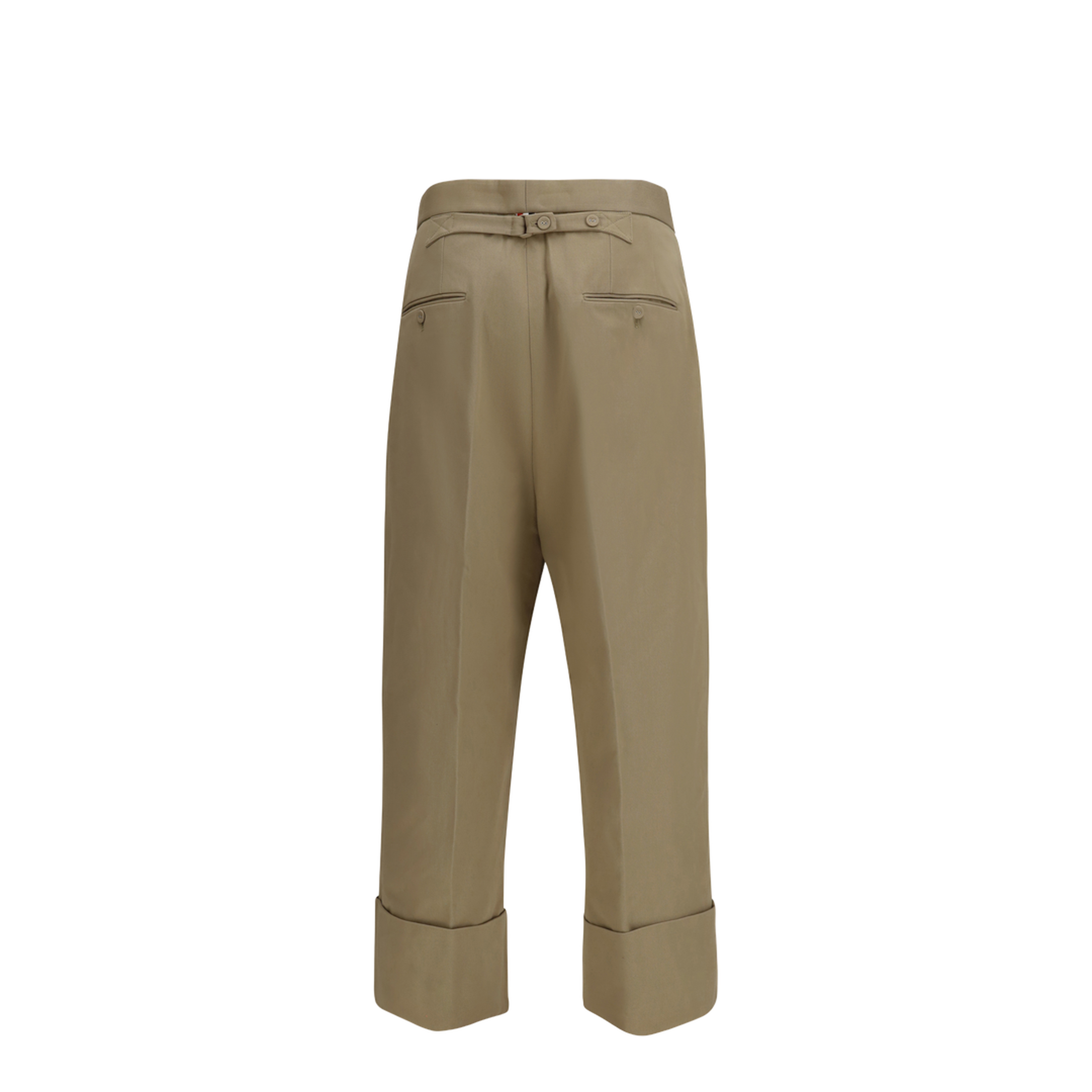 MAYFEYR - Thom Browne - Cotton Gabardine Pants With Double Pleats - MTC232AF0175