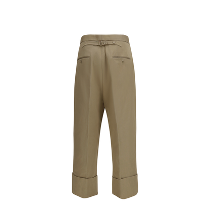 MAYFEYR - Thom Browne - Cotton Gabardine Pants With Double Pleats - MTC232AF0175