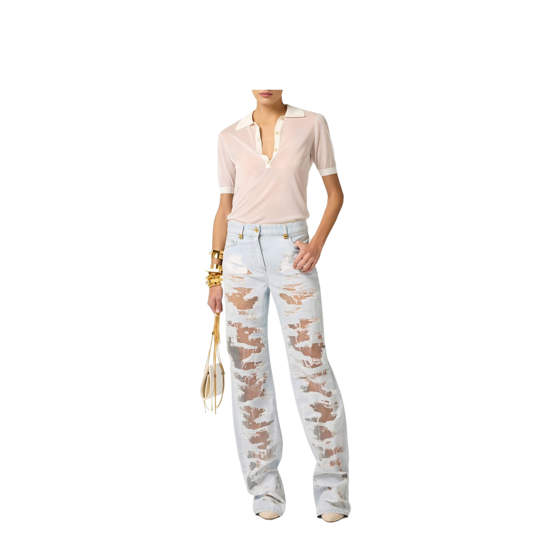 MAYFEYR - Elisabetta Franchi - Clear Blue Jeans - PJ32N62E2FF6