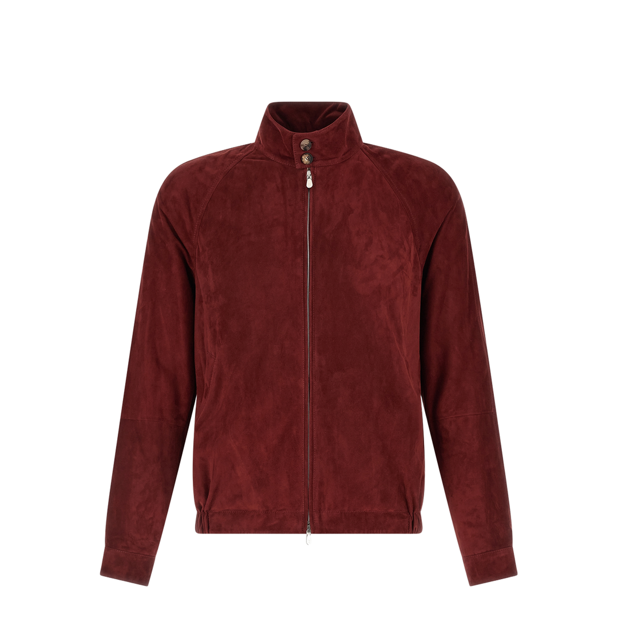 Stand-Collar Suede Jacket