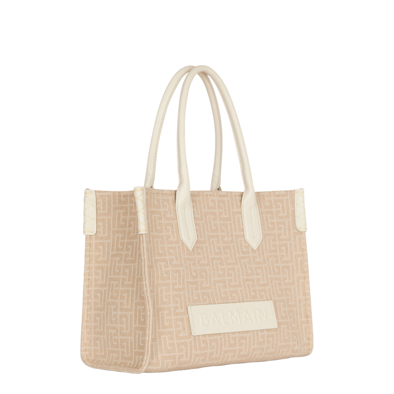 B-Army 36 Monogrammed Canvas Jacquard and Leather Tote Bag