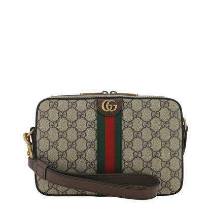 Ophidia Small Canvas Crossbody Bag - Beige