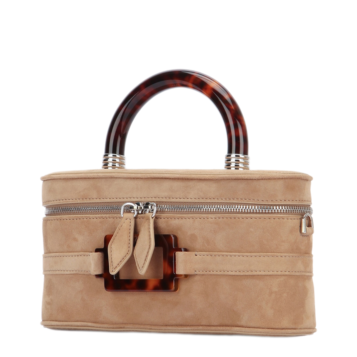 Belle Vivier Vanity Small Goat Skin Tote - Beige