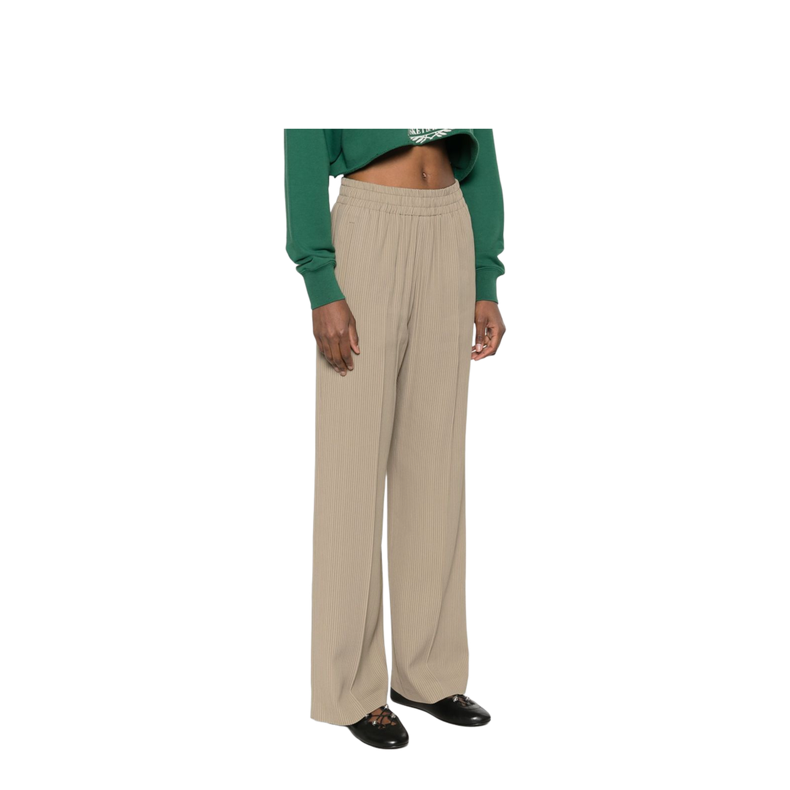 Almond Beige Elasticated Waist Trousers