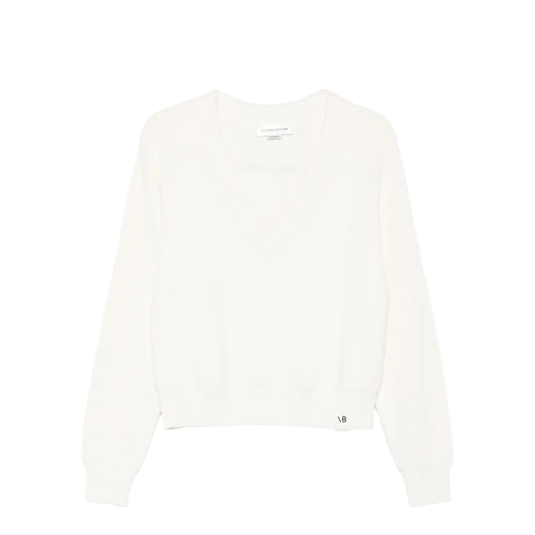 MAYFEYR - Victoria Beckham - Relaxed Fit V-Neck Cotton Blend Sweater - 1325KJU006491A