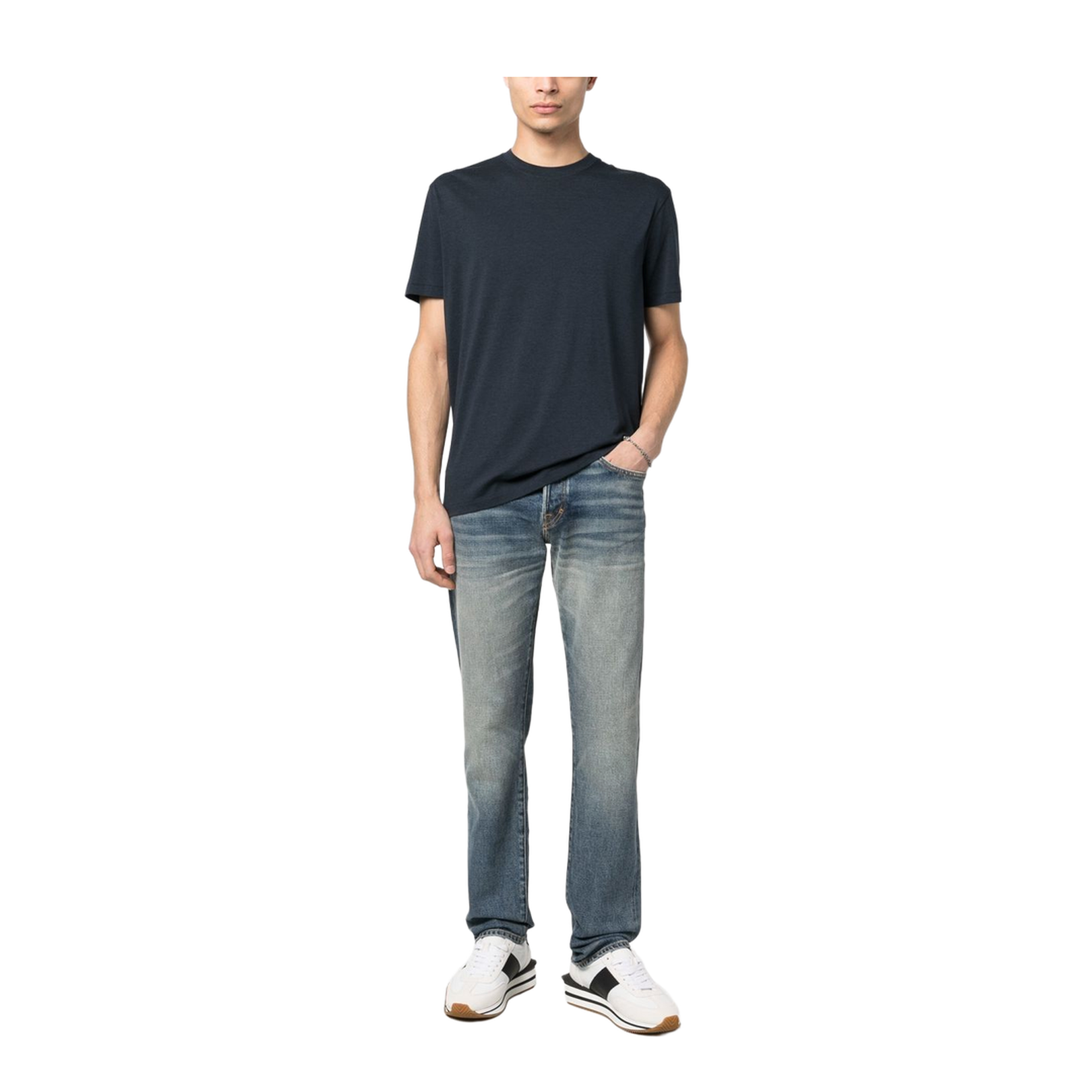 Light Blue Cotton Blend Jeans