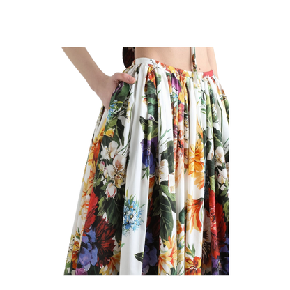 Floral Print Midi Skirt