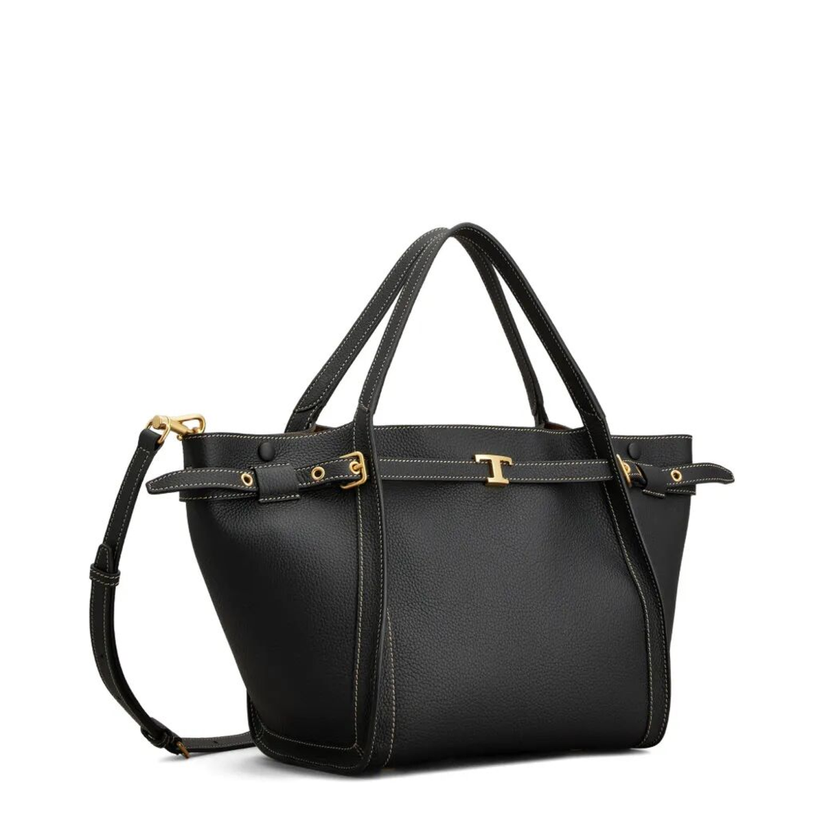 Small Calfskin Shopping Bag - Black